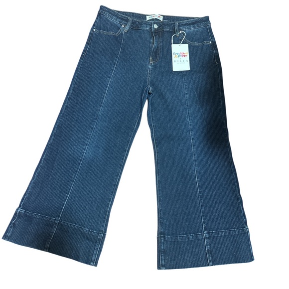 NWT Freckled Poppy Risen Mid Rise Dark Wash Wide Leg Jeans 15/32 - Picture 2 of 6